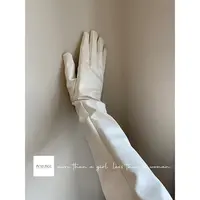 And Acc长筒手套多色秋冬皮质pu漆皮保暖气质设计感ins拍照道具女