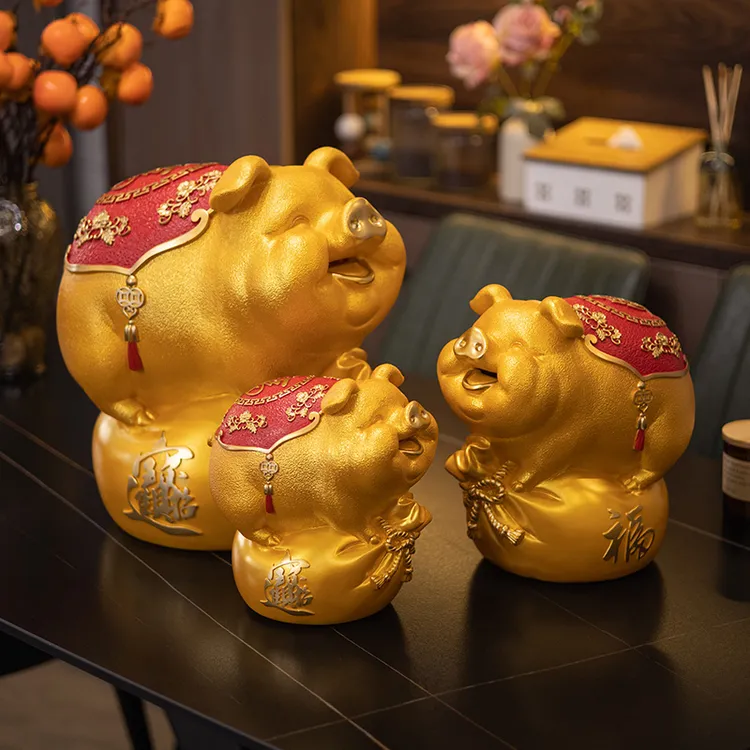 金猪存钱罐2025新款只进不出大容量储蓄罐客厅电视柜摆件乔迁礼品