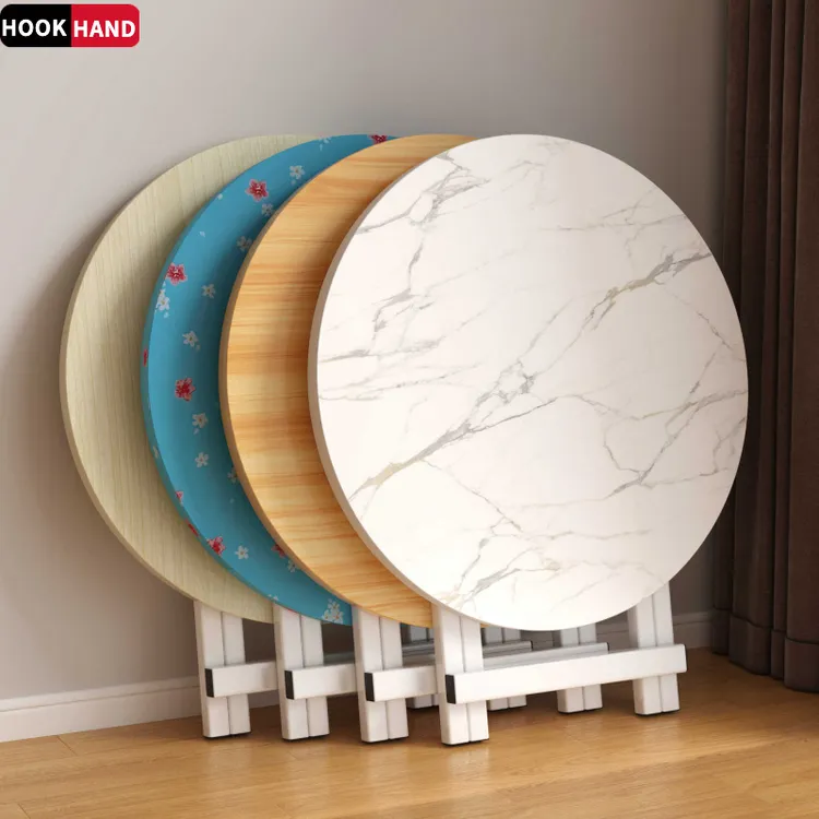 圆形折叠餐桌家用小户型简易吃饭客厅户外可便携摆摊简约小圆桌子