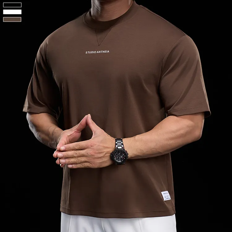 霸道肌肉 新款夏季男士运动健身短袖棉T恤跑步训练衣服打底衫短袖