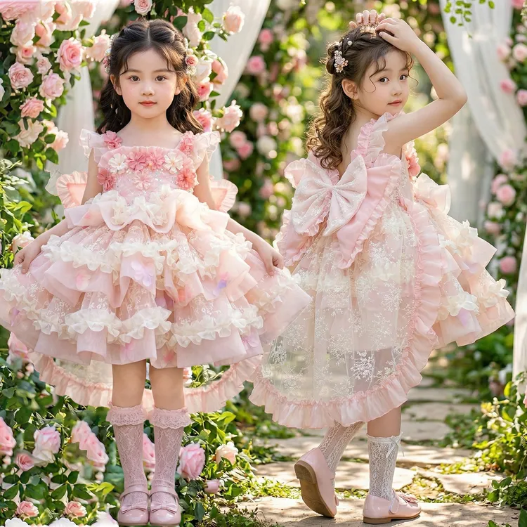 女童夏季花神洛丽塔公主裙儿童重工高端网纱生日礼服蛋糕裙蓬蓬裙