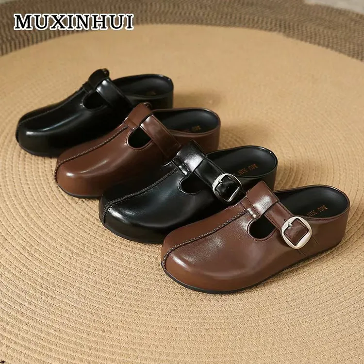 【品牌】2025新款勃肯女鞋手工时尚复古百搭皮质透气舒适半拖899