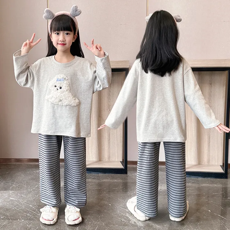 春秋季新款2025儿童睡衣女童纯棉长袖大童女孩公主洋气卡通家居服