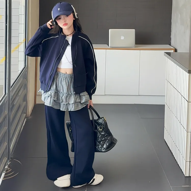 女童春秋款套装2025新款儿童秋装洋气时髦大童秋季卫衣两件套