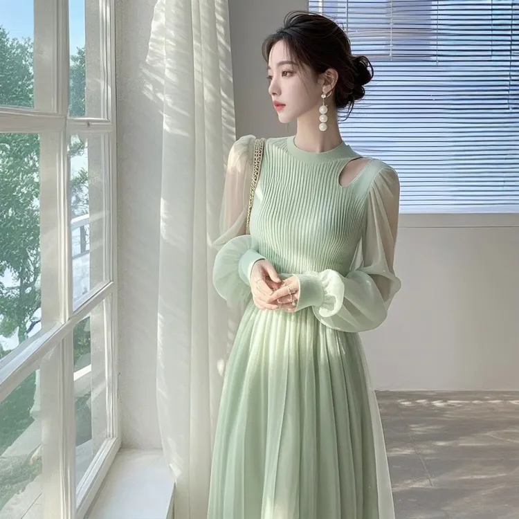 2025春装新款法式轻奢高级感重要场合气质独特漂亮绿色