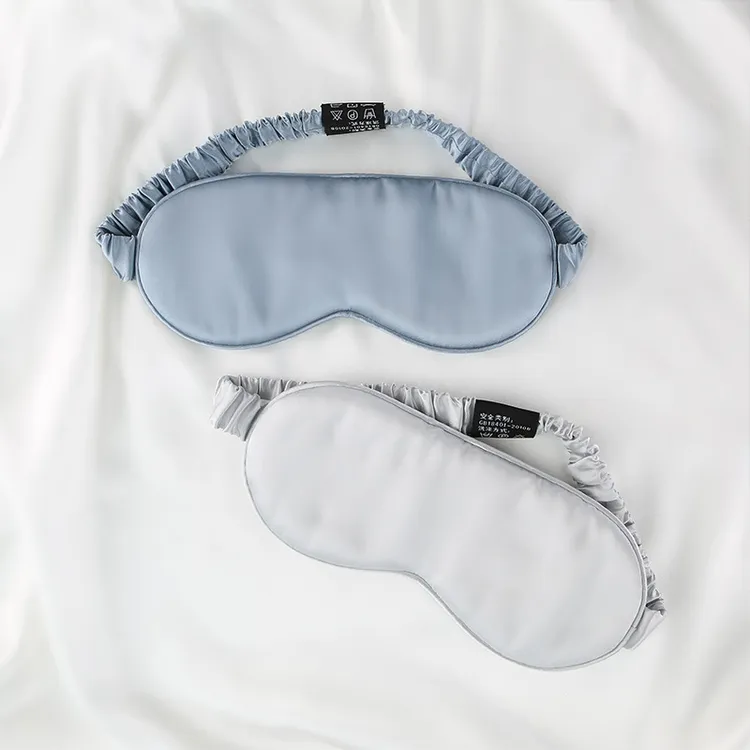 真丝眼罩19姆米桑蚕丝睡眠遮光护眼罩双面真丝透气眼罩刺绣LOGO