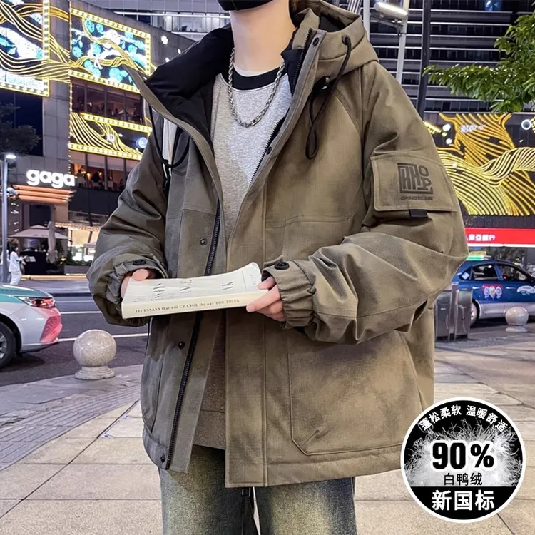 仓石一树加厚高级感轻薄羽绒服男冬季2025新款连帽宽松蓬松外套