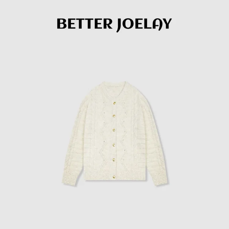 BETTER JOELAY-【冻干白白】时尚百搭针织开衫毛衣个性慵懒LL6219