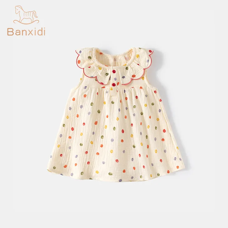 班喜迪女童连衣裙夏装新款洋气儿童公主裙女宝宝无袖夏季婴儿裙子