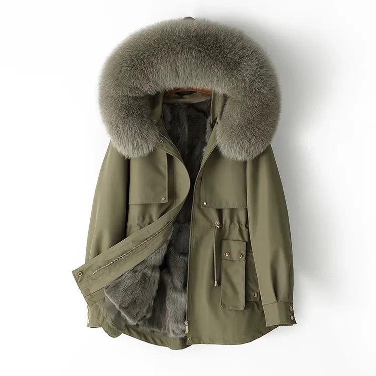 6689大毛领短款外套女冬季新款派克服年轻款爆款外套