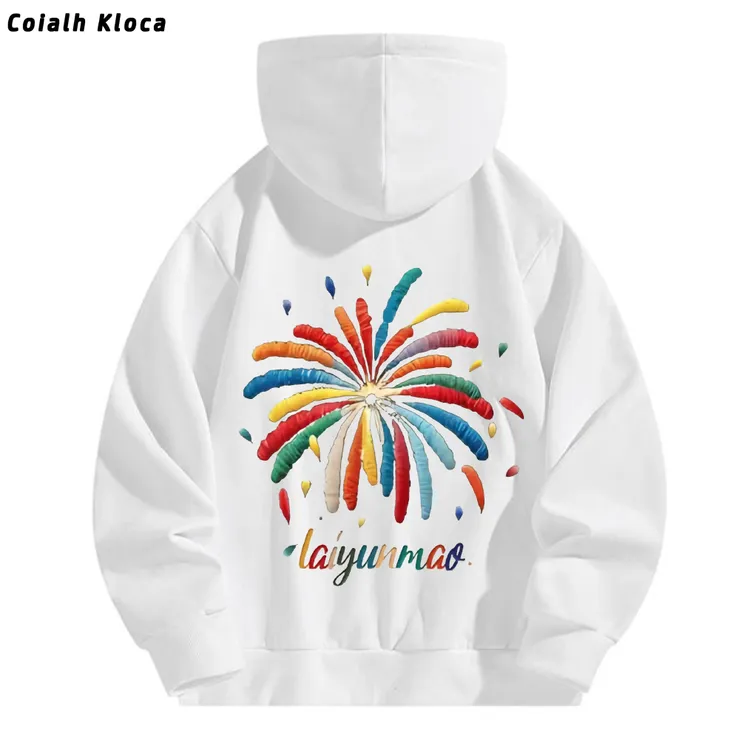 秋冬款新款烟花宽松型潮流连帽拉链外套男士卫衣国潮秋冬款加绒款