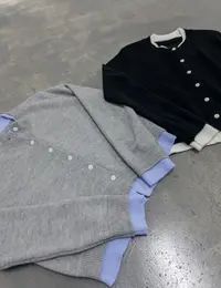 hd【针织开衫】韩系假两件 撞色软毛衣开衫 秋冬叠穿氛围感拉满