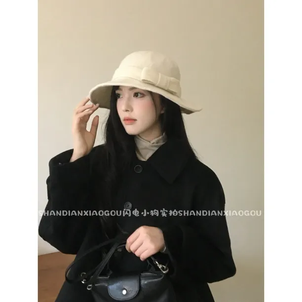 羊毛礼帽冬季遮阳【冬日来信】百搭渔夫帽*甜美软妹可折叠帽子