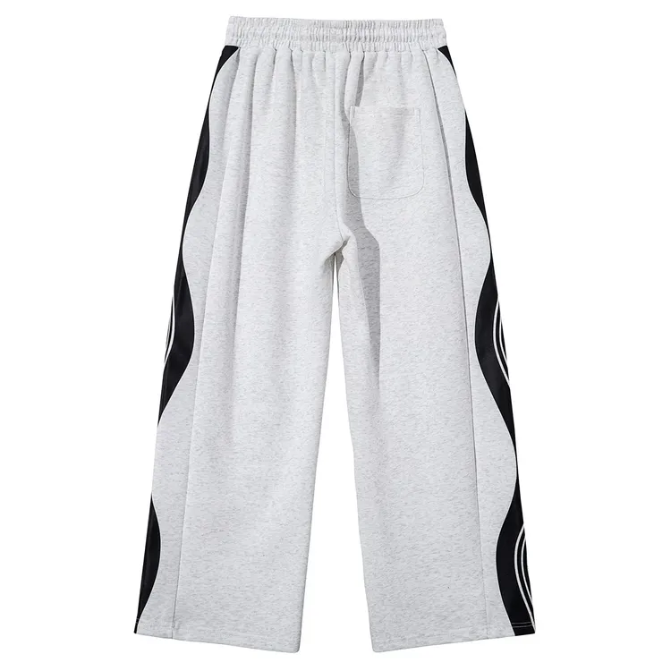 SUPEREALLY弧形条纹拼接设计美式街头百搭宽松透气通勤日常休闲裤