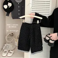K25Q121秋季波点极简风女宝常规款春秋裤子百搭阔腿韩版裤儿童