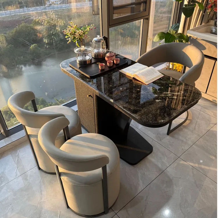 2025新款奢石茶台轻奢意式家用极简约现代客厅一体阳台泡茶桌
