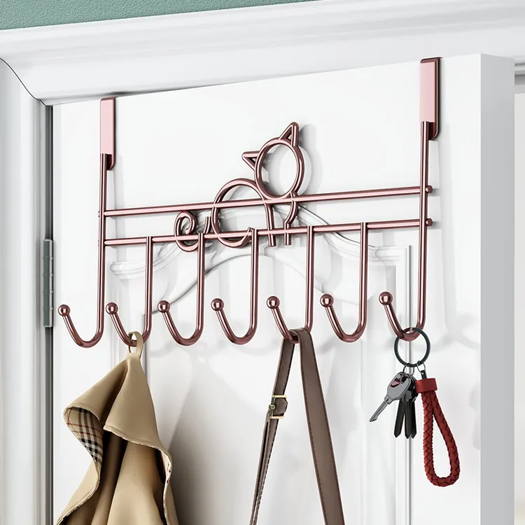 门后挂钩神器挂衣架置物架门上背式挂架免打孔卧室背后钩衣服收纳