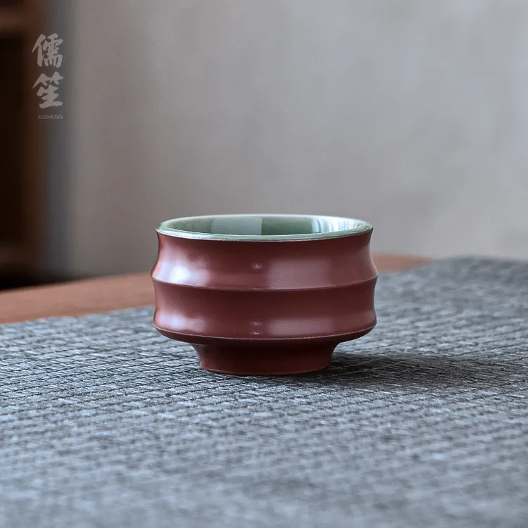 儒笙中式故宫红青瓷主人杯陶瓷品茗杯个人专用送礼茶碗功夫茶具