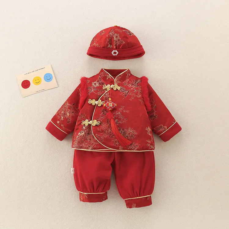 周岁宴礼服女宝新中式分体套装中国风一岁生日抓周衣服高端抓周服