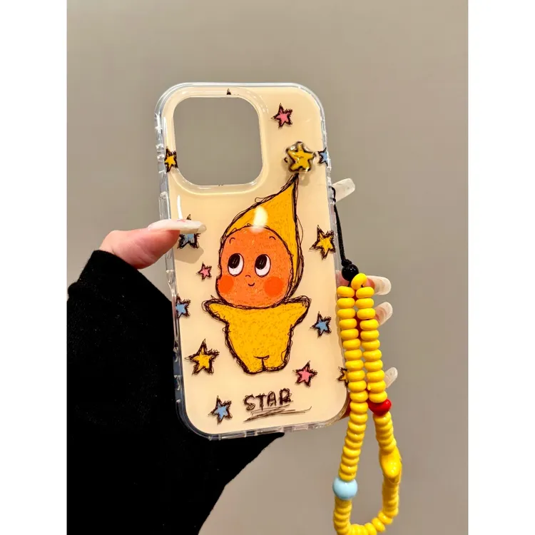适用可爱星星苹果16promax创意链条手机壳华为oppovivo小米卡通