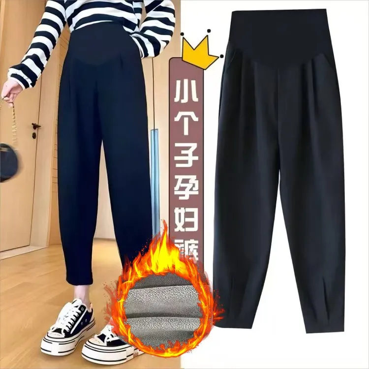 大码孕妇裤季秋外穿九分长裤时尚运动宽松打底托腹抽绳孕妇装2220