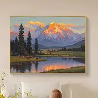 鹿映金晖|数字油画diy真心遮盖六代颜料填涂色手绘礼物油彩装饰画