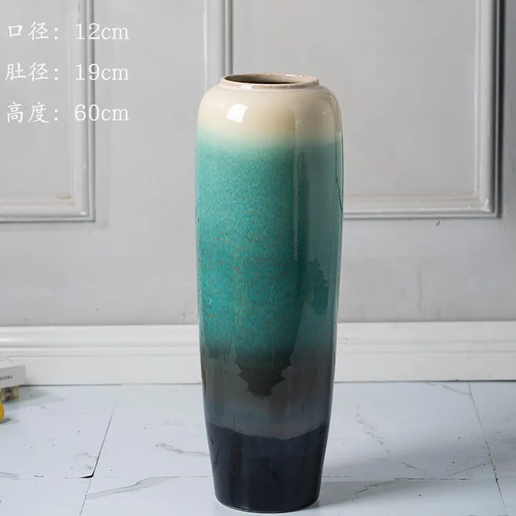 柚萝复古风落地大花瓶花盆室外客厅富贵竹龟背竹雪柳水培器皿花瓶
