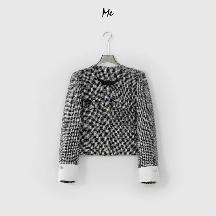 ME【小香粗花外套】休闲显瘦气质绵羊毛时尚女士外套MEQC1285