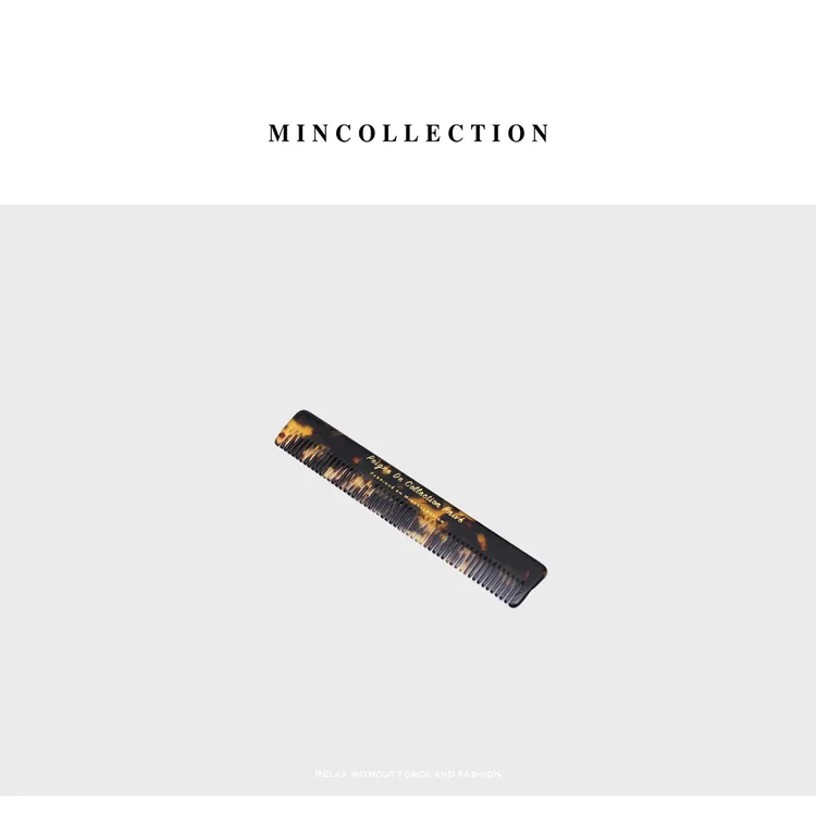 DE Mincollection 定制醋酸琥珀色花纹便捷小梳子