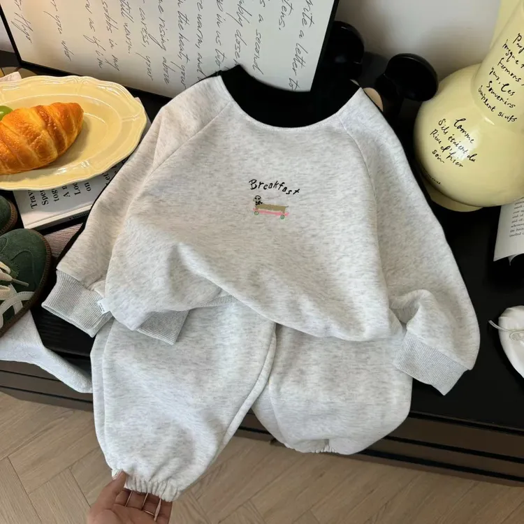 2025秋季新款卫衣套装2卡通洋气外穿运动休闲男童卫裤两件套