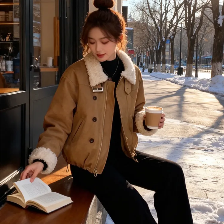 2025冬季韩版鸭绒保暖时尚小个子翻领派克风外套加厚