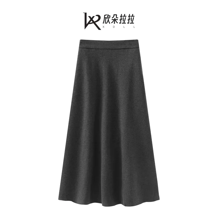 冬季款尼子A字伞摆显瘦百搭气质中长时尚高级修身复古高腰半身裙