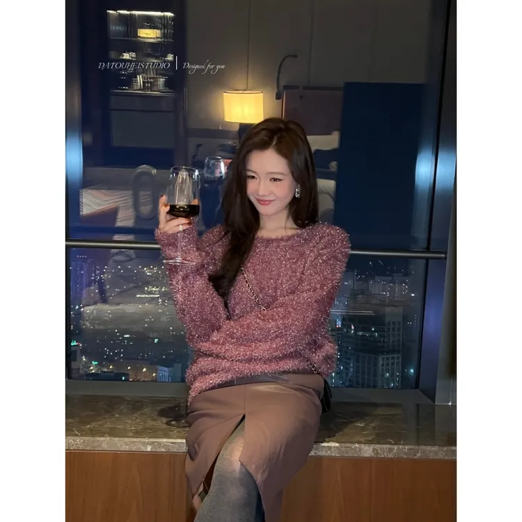 【DATOUHEI 秋冬新品】“璀璨星河"特种纱长短袖亮闪毛衣D225Z21217