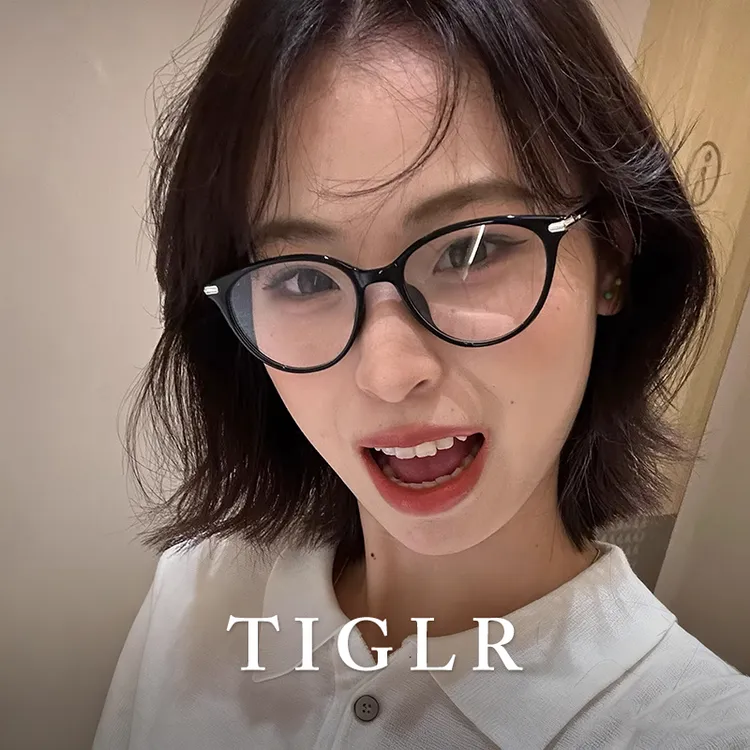 帝格勒素颜黑框猫眼眼镜近视女可配度数超轻百搭方圆脸平光眼睛架