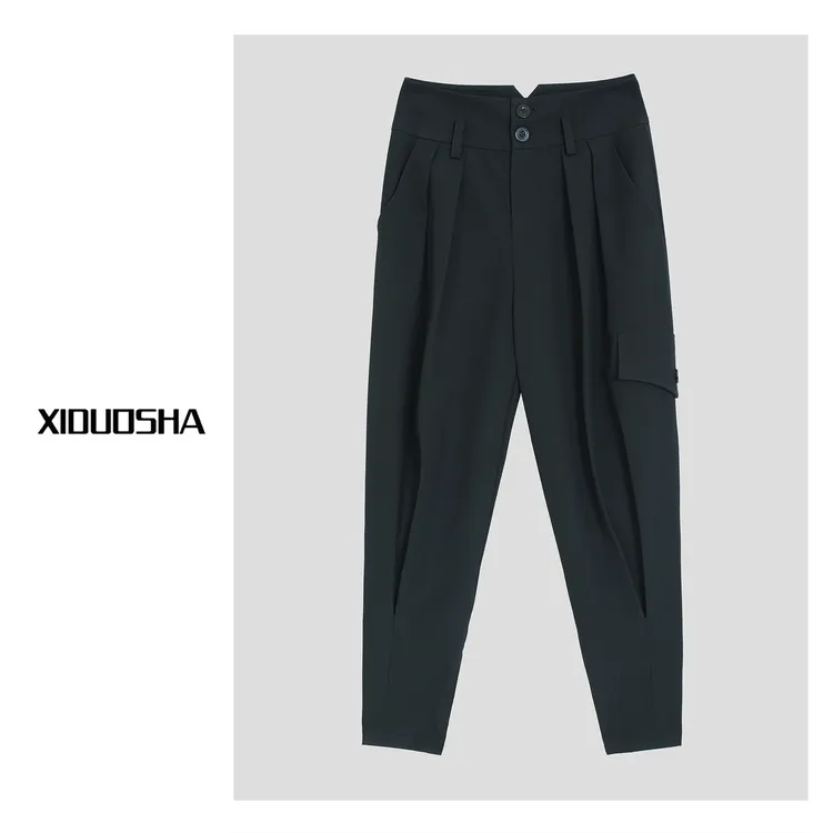 XIDUOSHA/喜朵莎春季新品原创设计款显瘦酷帅风哈伦裤XDS1068