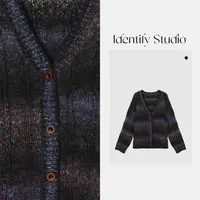  IDENTIFY秋季新款时尚设计杂色晕染条纹开衫25AWg92643