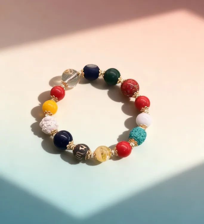 黄铜水晶手链 多宝香灰手串·女性富强