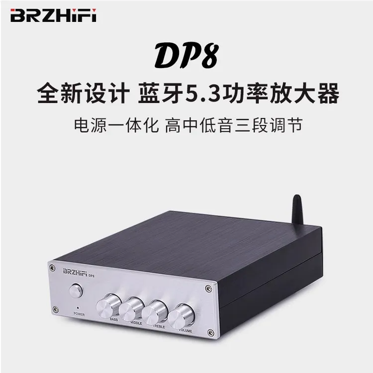 BRZHIFI DP8蓝牙5.3数字功放一体机HiFi小型家用发烧级 内置电源