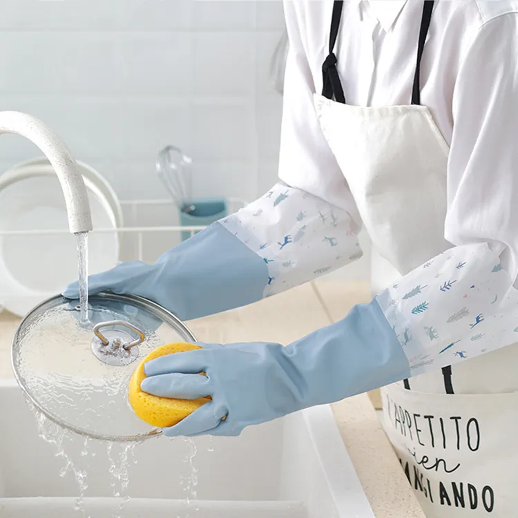 洗碗手套女家用厨房耐用型贴手防水胶皮手套刷碗做家务清洁洗衣服