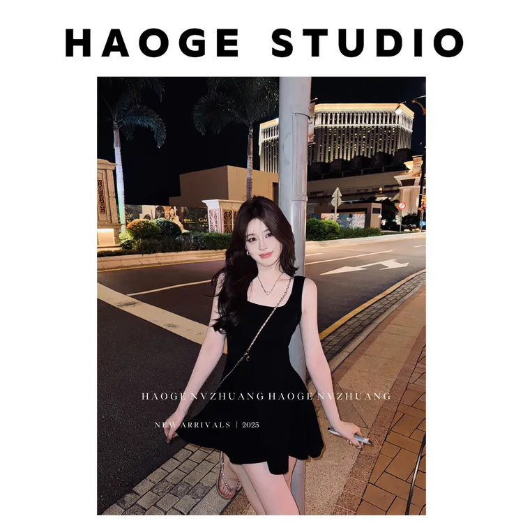 心动裙C5LYQ5342A连衣裙预显瘦夏季小众时尚短款设计感