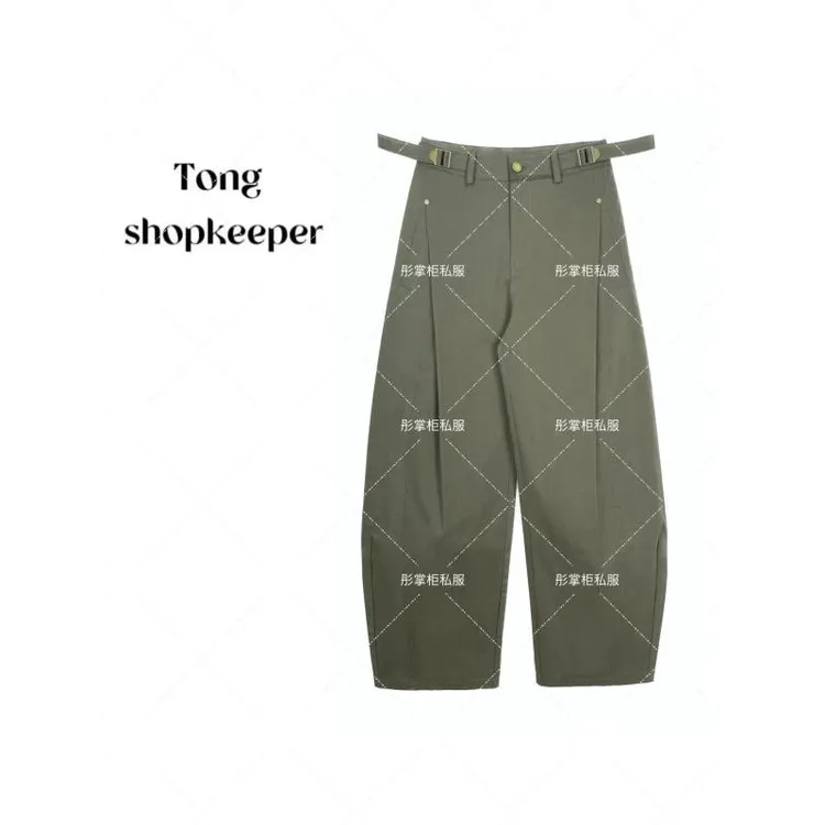 QJ/彤掌柜1681705 夏款2025重磅欧货褶皱显瘦腰头酷帅设计小裤