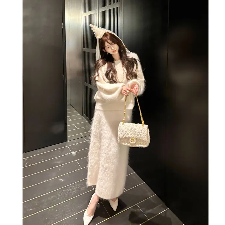 GUIDI GUDI【四季循环】时尚慵懒宽松休闲两件套套装/黄加蓝