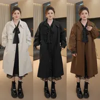 【胖佳佳】现货~冷清秋 长款休闲风衣外套秋季气质百搭H625T14725