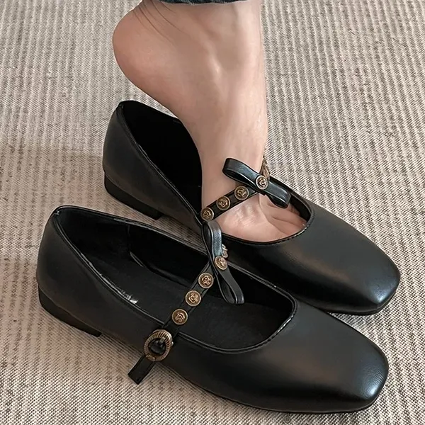 羊皮版~轻奢单鞋平底女百搭浅口内增高透气气质通勤一字带软底