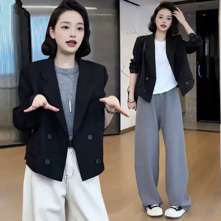 时尚爆款短款西装外套女2025春装新款高级感气质高端洋气西服上衣