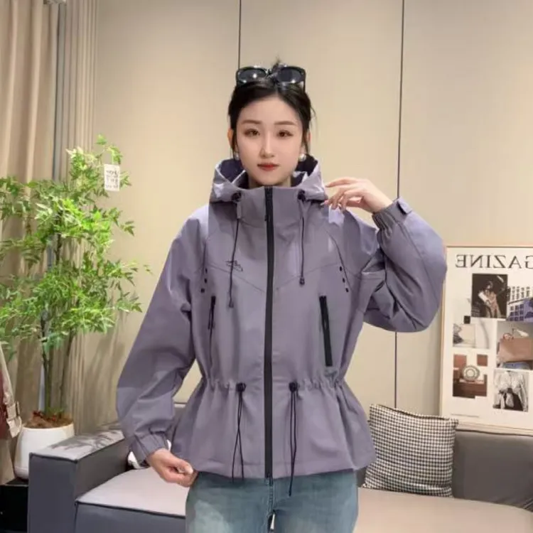 2025秋季长袖风衣薄款短外套宽松型极简风百搭透气2567