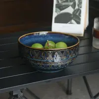 w350 高级复古面碗6英寸浮雕早餐碗 微瑕 凑满20发货