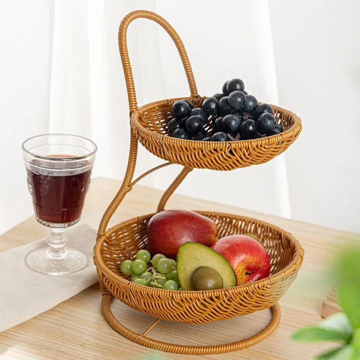 简约风客厅36*29*19田园室内篮子手提篮手工水果篮家用创意阳台