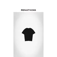 【RENATHING】彩线饰袖针织短袖T恤