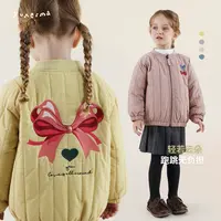 【幼儿园百搭】女童小众复古刺绣可爱短款棉服
